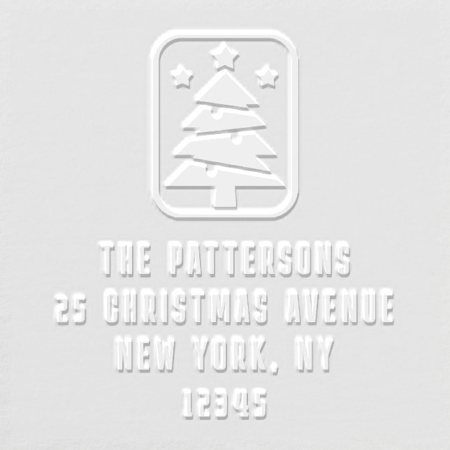 Christmas Tree Personalized Name Return Address Embosser (Design)