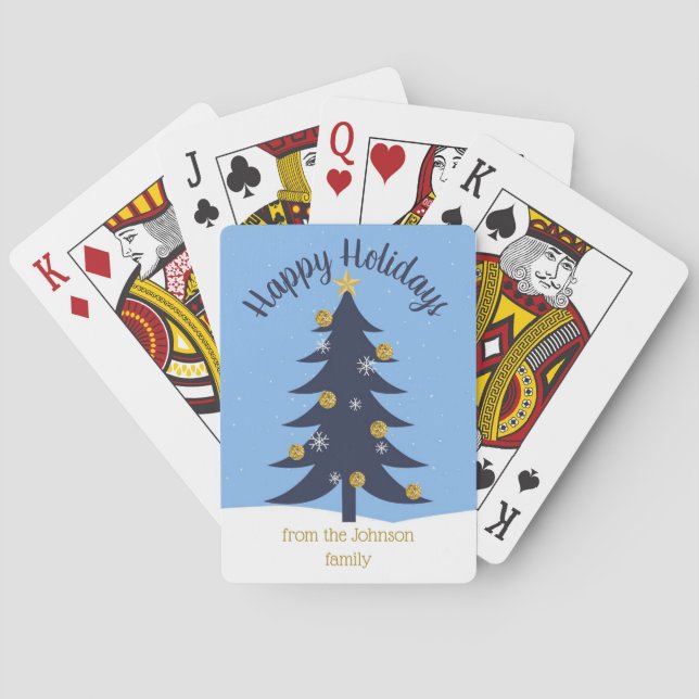 Christmas Tree Personalized Poker Cards (Back)