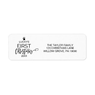 Christmas Tree Pet's First Christmas Label