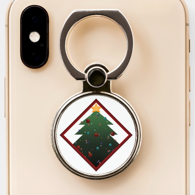 Christmas Tree Phone Ring Stand (Close Up)
