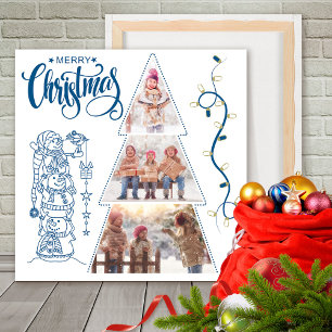 Christmas Tree Photo Collage — Classic Tree Blue Foam Board