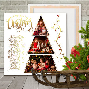Christmas Tree Photo Collage — Classic Tree Gold Foam Board
