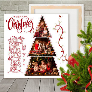 Christmas Tree Photo Collage — Classic Tree Red Foam Board