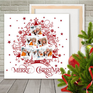 Christmas Tree Photo Collage — Decorative Tree Red Foam Board