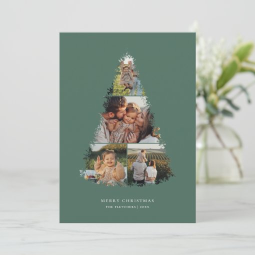 Christmas Tree Photo Collage Holiday Card Zazzle