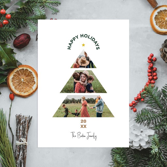 Christmas Tree Photo Collage Holiday Card (Christmas tree photo holiday card)