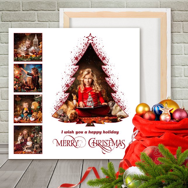 Christmas Tree Photo Collage — Modern Tree Red Foam Board (Creator Uploaded)