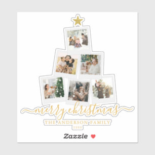 Christmas Tree Photo Collage Sticker