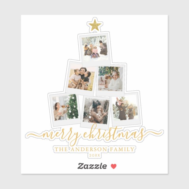 Christmas Tree Photo Collage Sticker (Sheet)