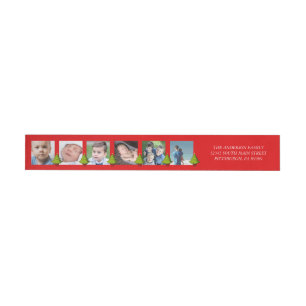 Christmas Tree Photo Collage Wrap Around Label