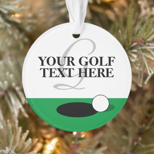 Christmas tree photo ornament gift for golf player