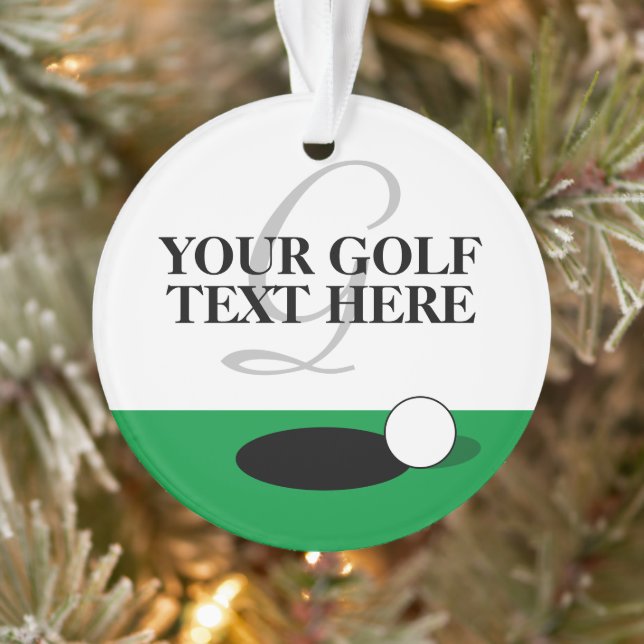 Christmas tree photo ornament gift for golf player (Tree)