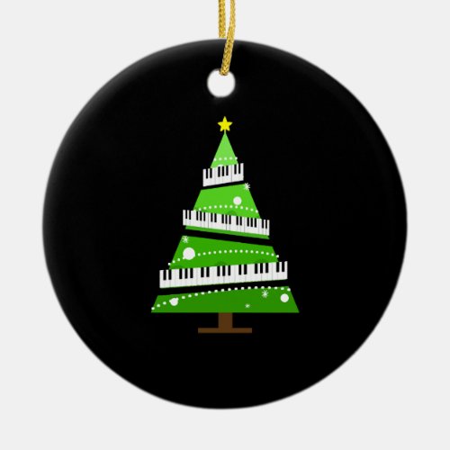 Christmas Tree Piano Teacher Gift Ceramic Ornament