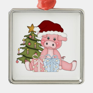 Christmas Tree Pig Ornament