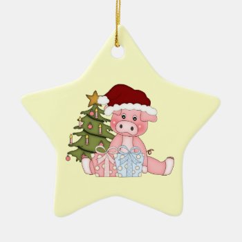 Christmas Tree Piggy Ornament by ThePigPen at Zazzle