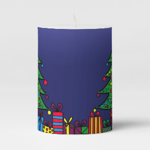 Christmas tree pillar candle
