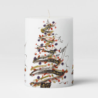 Christmas Tree Pillar Candle