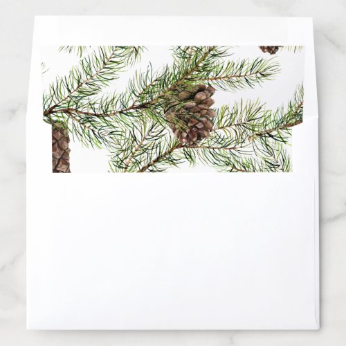 Christmas tree pine cones envelope liner