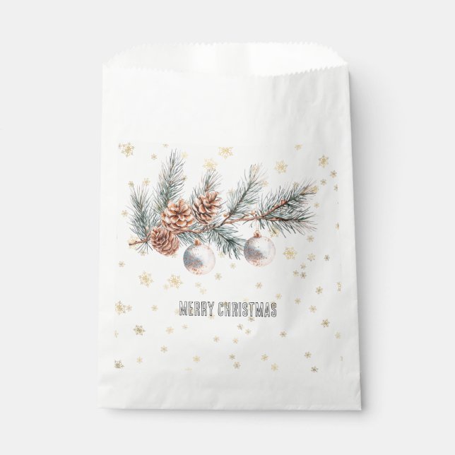 Christmas Tree Pine Cones Ornaments   Favor Bag (Front)