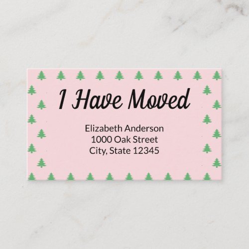 Christmas Tree Pink Holiday Moving Announcement