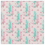 Christmas Tree Pink Pattern  Fabric