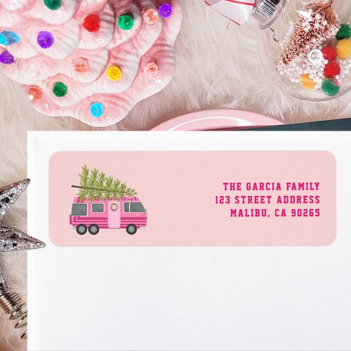 Christmas Tree Pink RV Camper Pink Label