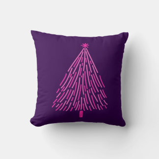 Christmas tree pink throw pillow