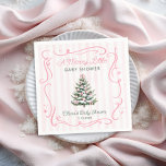 Christmas Tree Pink Winter Baby Shower Napkins<br><div class="desc">Christmas Tree Pink Winter Baby Shower Napkins. Matching items available.</div>