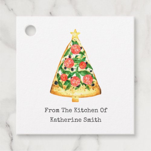 Christmas Tree Pizza Slice From The Kitchen Of Favor Tags