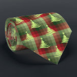Christmas Tree Plaid Forest Green Two-Sided Tie<br><div class="desc">Forest green with red and lime colorway.  Inspired by the retro advertising art from the fifties and sixties,  this Christmas tree design is combined with lots of rows of colored checks to create this unique plaid holiday necktie. These designs come in several colorways.</div>
