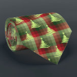 Christmas Tree Plaid Forest Green Two-Sided Tie<br><div class="desc">Forest green with red and lime colorway.  Inspired by the retro advertising art from the fifties and sixties,  this Christmas tree design is combined with lots of rows of colored checks to create this unique plaid holiday necktie. These designs come in several colorways.</div>