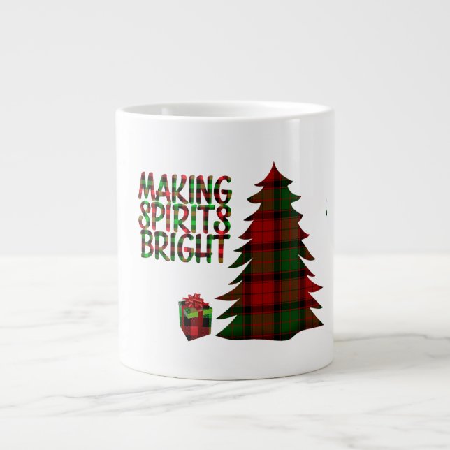 Christmas Tree Plaid     Giant Coffee Mug (Front)