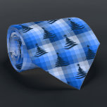 Christmas Tree Plaid Royal Blue Two-Sided Neck Tie<br><div class="desc">Royal blue with navy,  ocean and sky blues.  Inspired by the retro advertising art from the fifties and sixties,  this Christmas tree design is combined with lots of rows of colored checks to create this unique plaid holiday necktie. These designs come in several colorways.</div>
