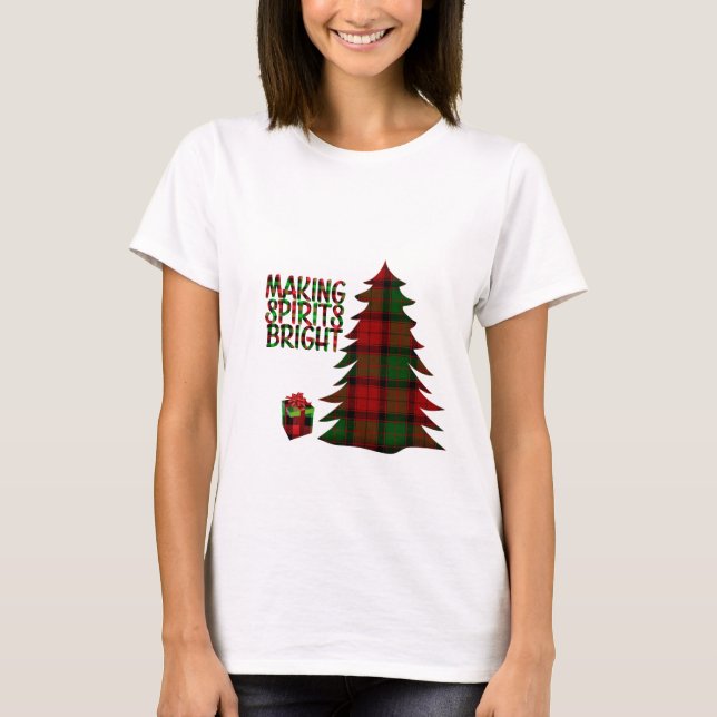 Christmas Tree Plaid          T-Shirt (Front)