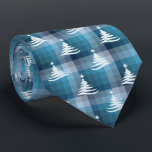 Christmas Tree Plaid Teal & Denim Blue Two-Sided Neck Tie<br><div class="desc">Teal with denim and ice blues colorway.  Inspired by the retro advertising art from the fifties and sixties,  this Christmas tree design is combined with lots of rows of colored checks to create this unique plaid holiday necktie. These designs come in several colorways.</div>
