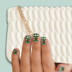 Christmas Tree Plaids Minx Nail Art