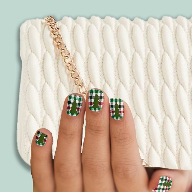 Christmas Tree Plaids Minx Nail Art (Creator Uploaded)