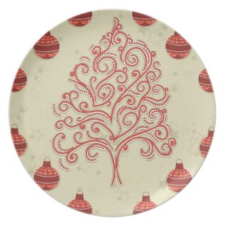 Christmas Tree melamine plate