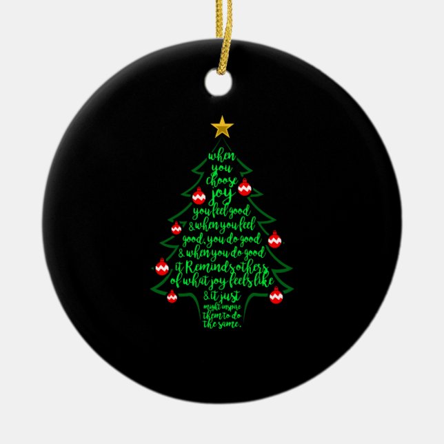 Christmas Tree Poem - Christmas Family Ceramic Ornament (Front)