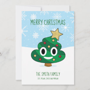 Christmas Tree Poop Emoji Christmas Card