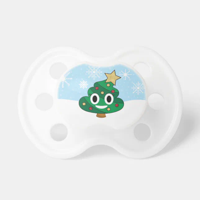 Christmas Tree Poop Emoji Pacifier Zazzle