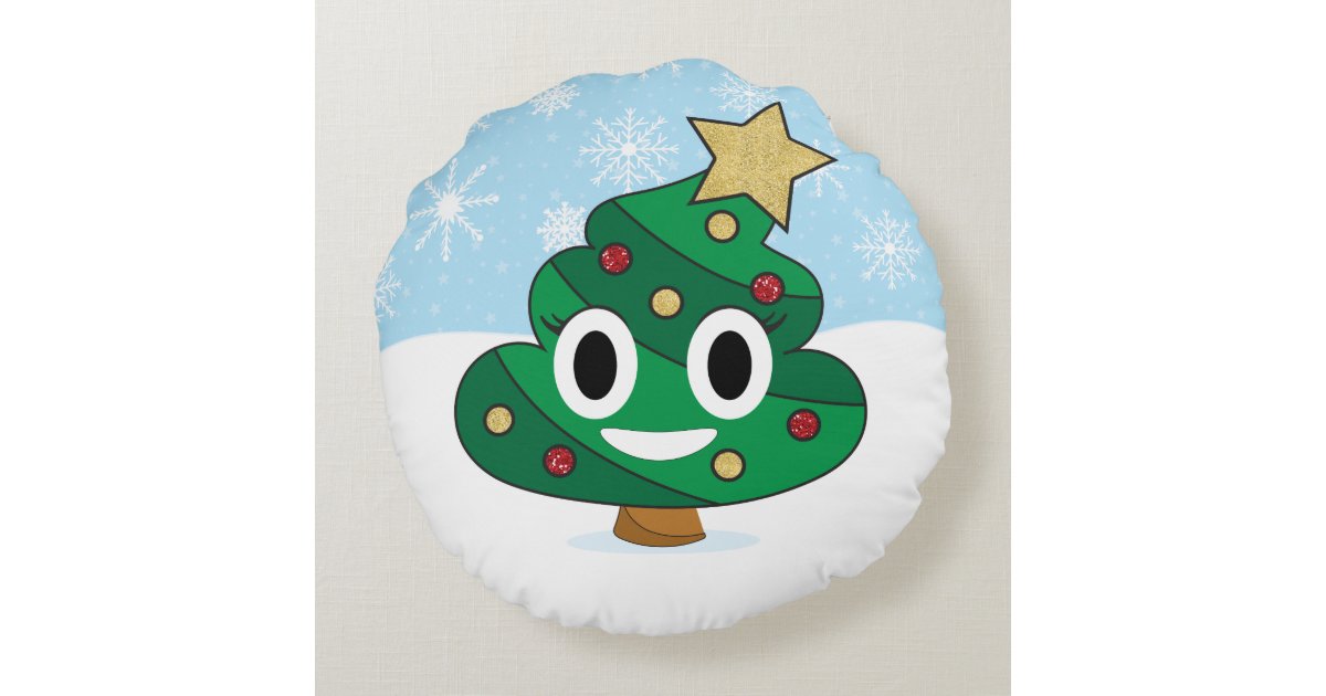 Christmas Tree Poop Emoji Pillow | Zazzle.com