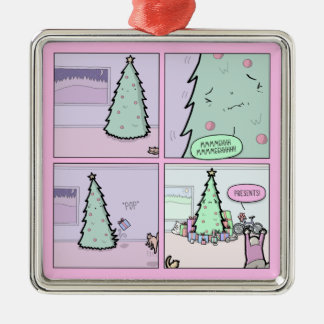 Christmas Tree Pooping Metal Ornament