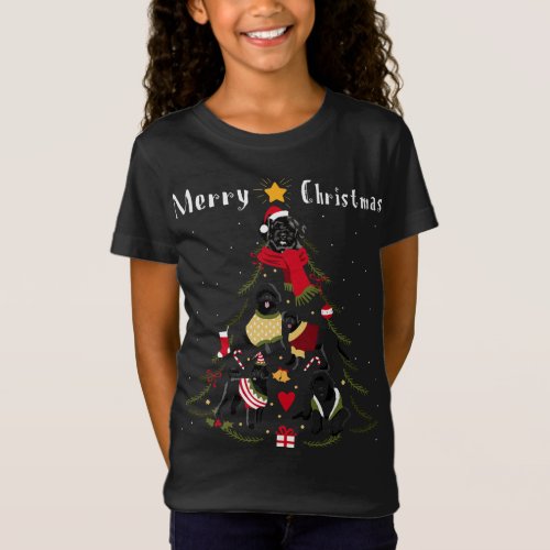 Christmas Tree Portuguese Water Dog Lover Xmas Dog T_Shirt