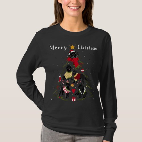 Christmas Tree Portuguese Water Dog Lover Xmas Dog T_Shirt