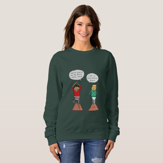 Christmas Tree Pose | Funny Yoga Christmas Jumper Sweatshirt (Front Full)