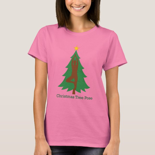 "Christmas Tree Pose" Tshirt (Front)