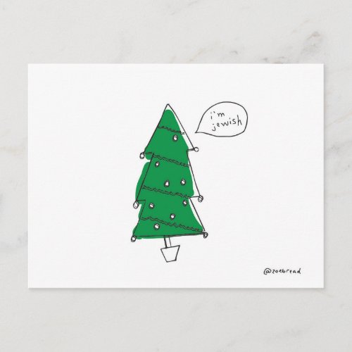 christmas tree postcard