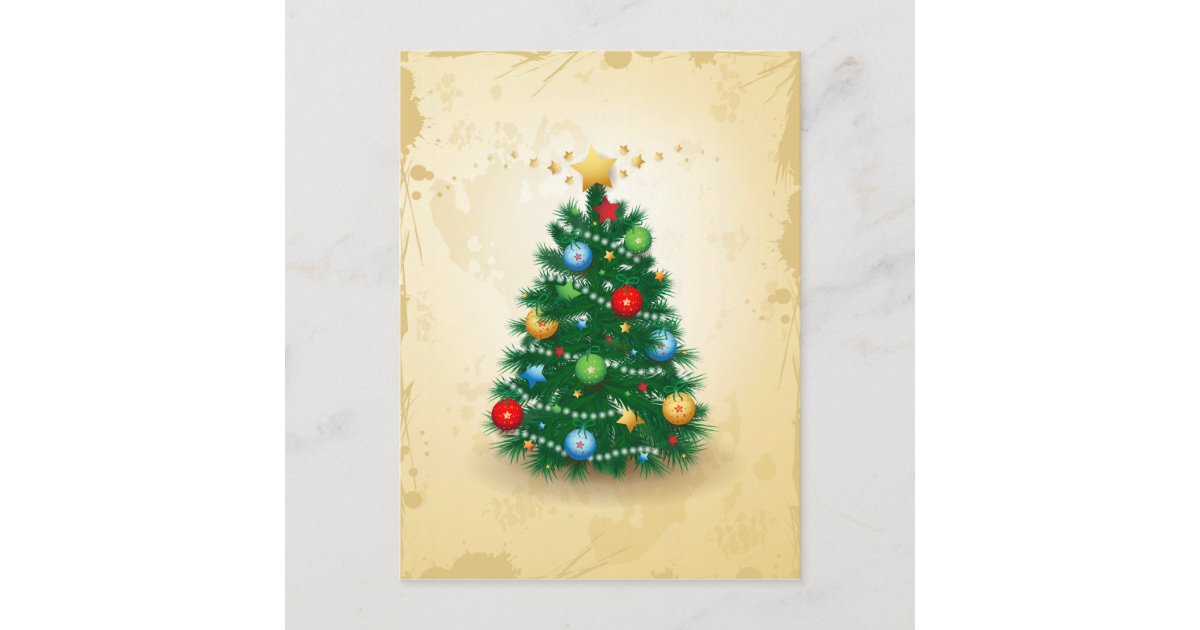 Christmas tree, postcard | Zazzle