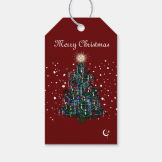 Christmas Tree Postcard Gift Tags
